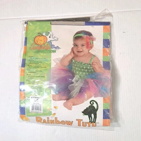 Infant Rainbow Tutu Dress Costume 6-9 Months Baby Girl Halloween Outfit Cute NEW - Picture 3 of 4